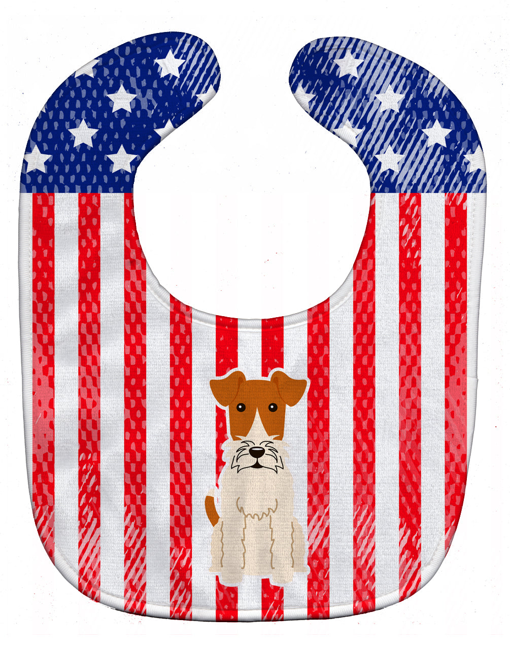 Patriotic USA Wire Fox Terrier Baby Bib BB3096BIB - the-store.com