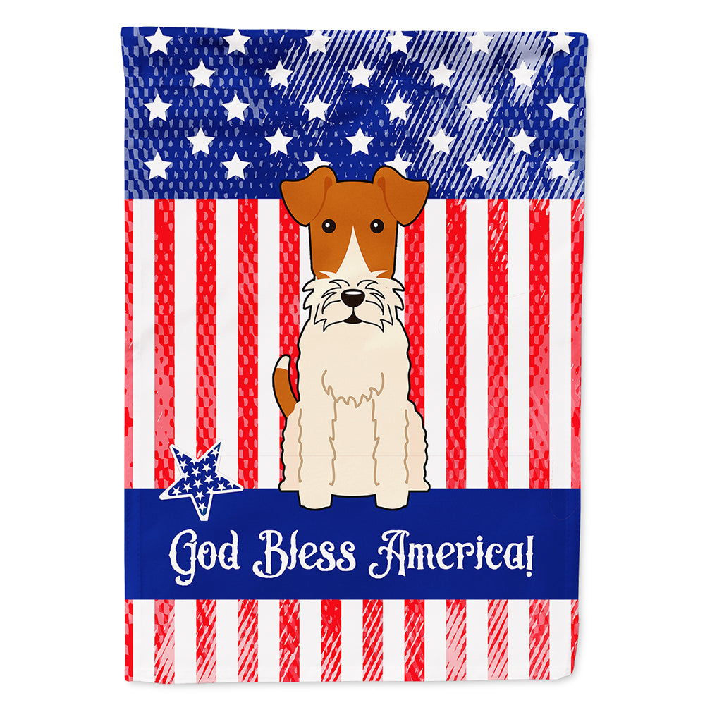 Patriotic USA Wire Fox Terrier Flag Canvas House Size BB3096CHF  the-store.com.