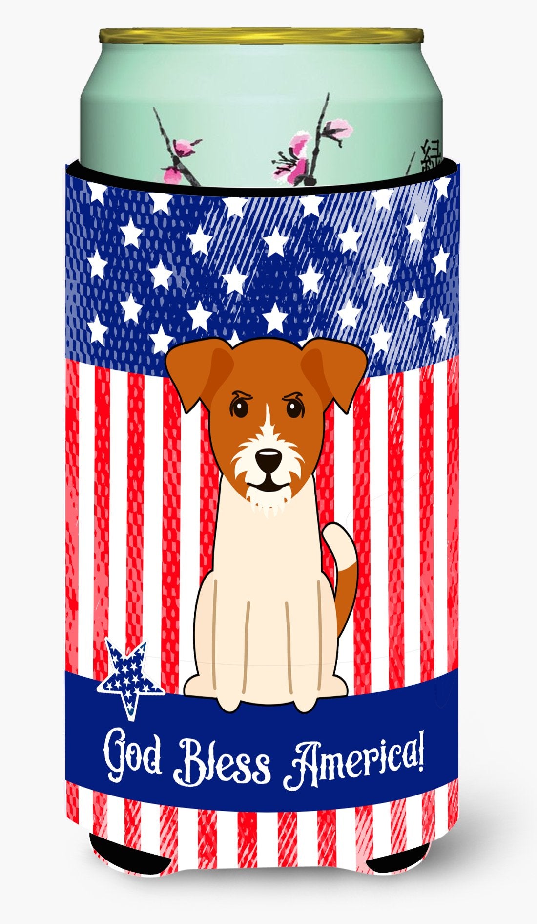 Patriotic USA Jack Russell Terrier Tall Boy Beverage Insulator Hugger by Caroline's Treasures