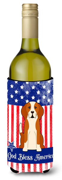 Patriotic USA English Foxhound Wine Bottle Beverge Insulator Hugger by Caroline's Treasures