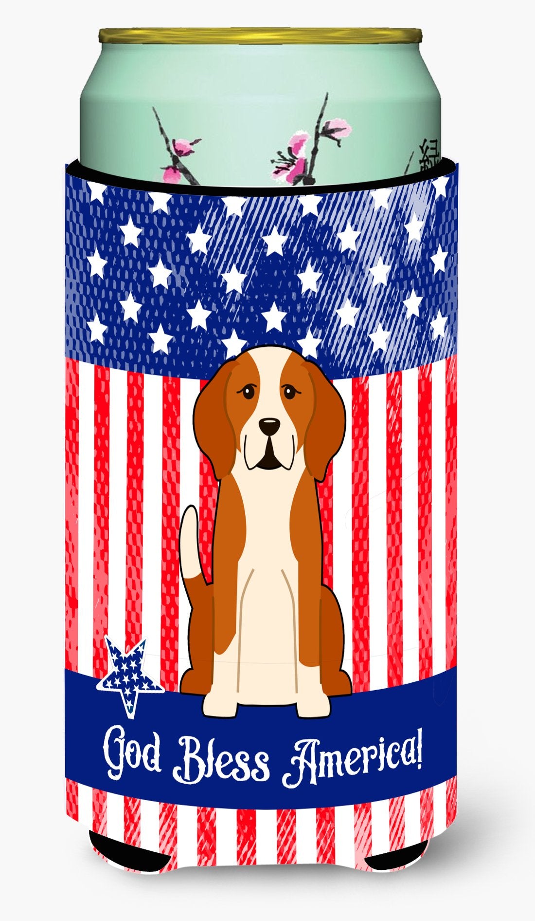Patriotic USA English Foxhound Tall Boy Beverage Insulator Hugger by Caroline&#39;s Treasures