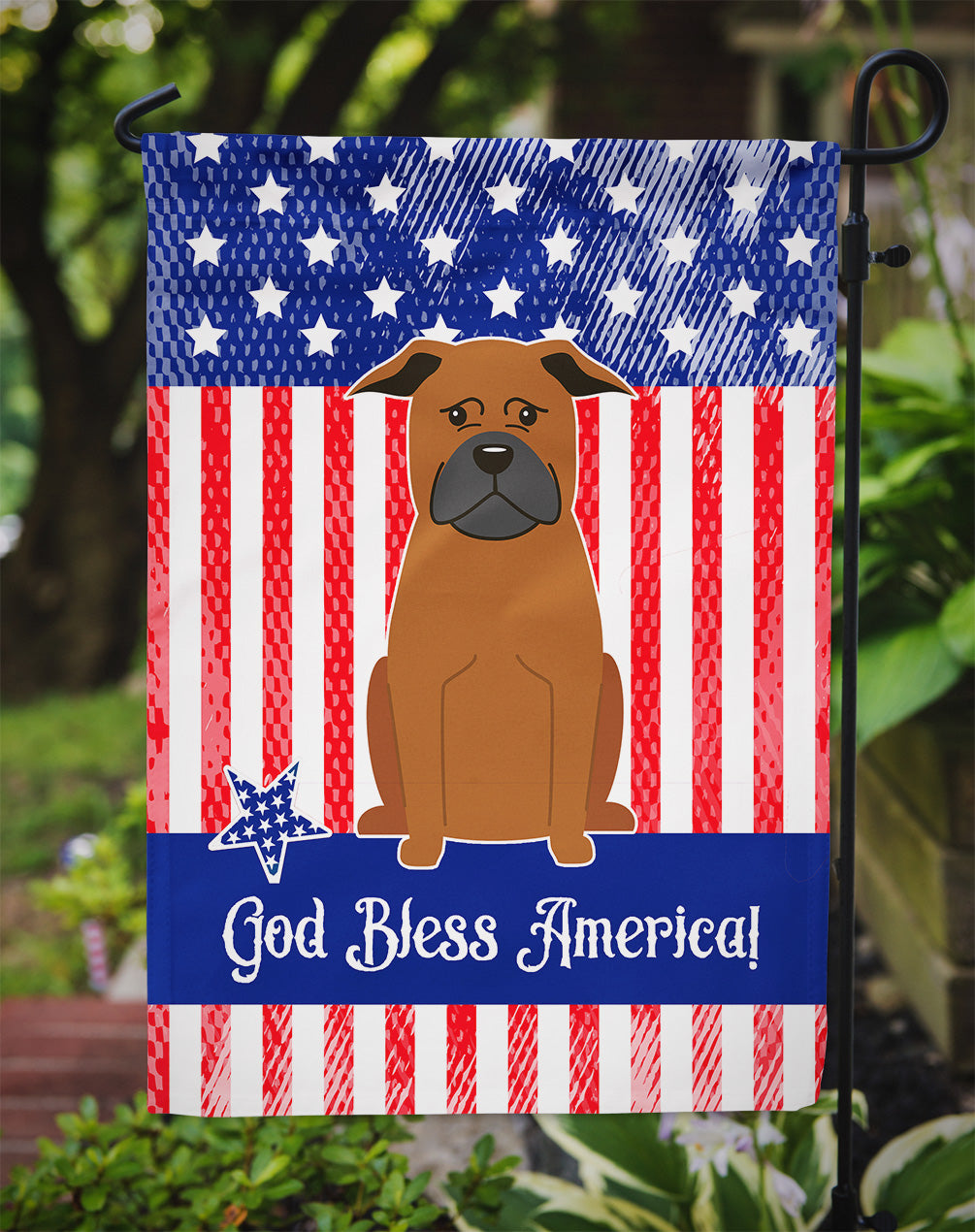 Patriotic USA Chinese Chongqing Dog Flag Garden Size  the-store.com.