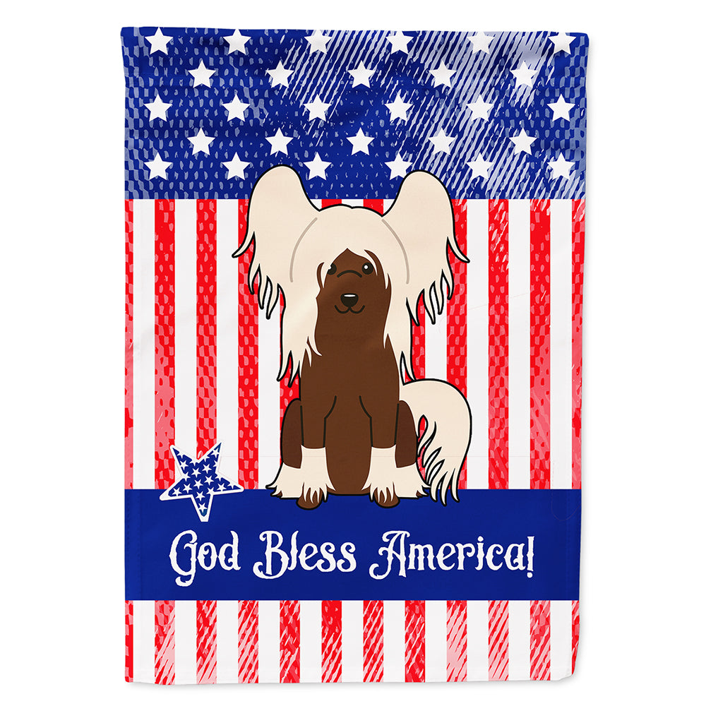 Patriotic USA Chinese Crested Cream Flag Canvas House Size BB3108CHF