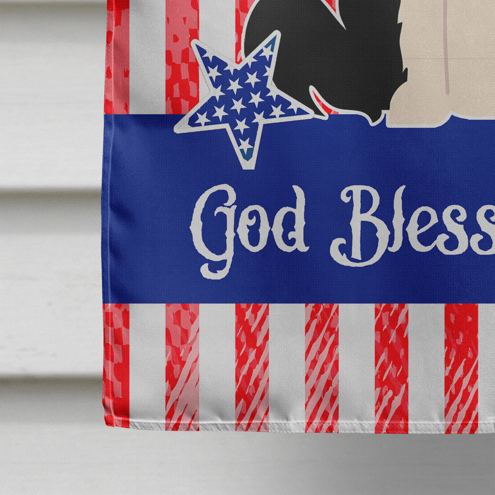 Patriotic USA Border Collie Black White Flag Canvas House Size BB3113CHF