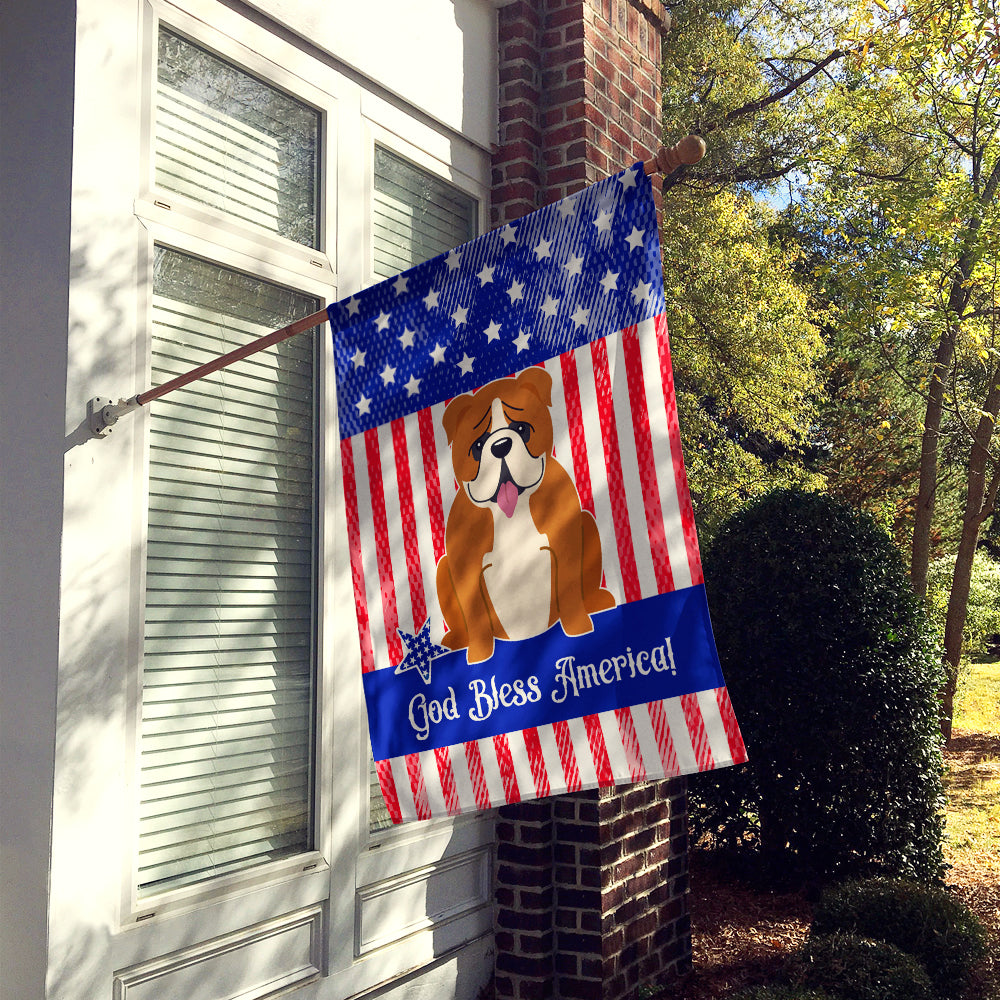 Patriotic USA English Bulldog Red White Flag Canvas House Size BB3115CHF