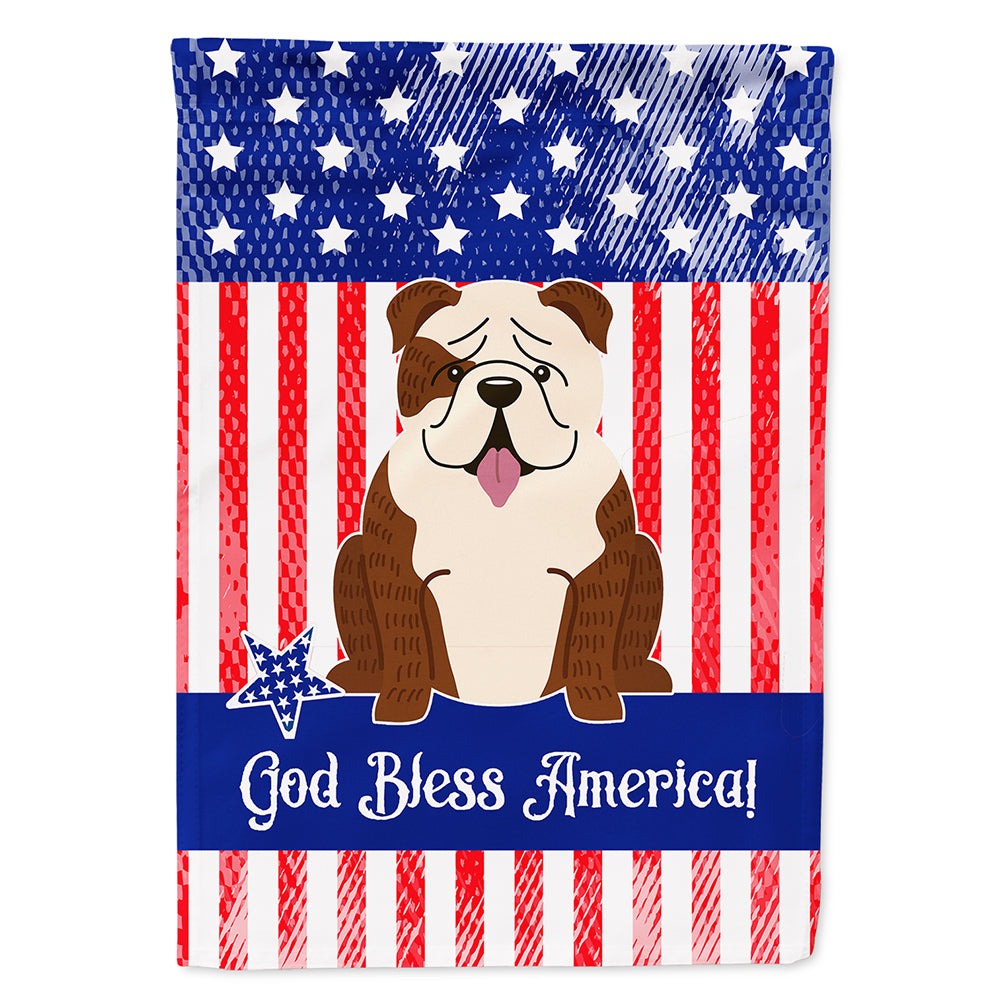 Patriotic USA English Bulldog Brindle White Flag Canvas House Size BB3116CHF
