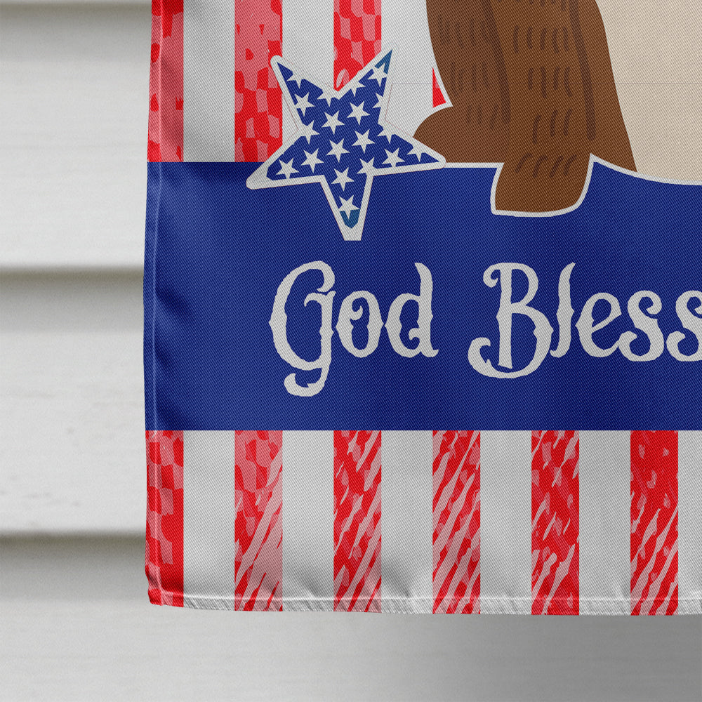 Patriotic USA English Bulldog Brindle White Flag Canvas House Size BB3116CHF