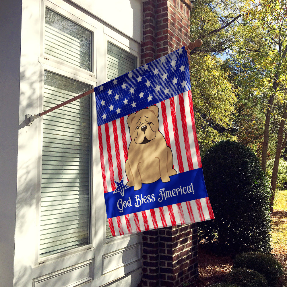 Patriotic USA English Bulldog Fawn Flag Canvas House Size BB3119CHF