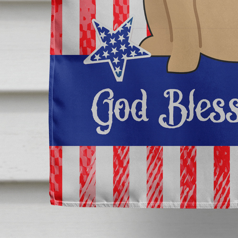 Patriotic USA English Bulldog Fawn Flag Canvas House Size BB3119CHF