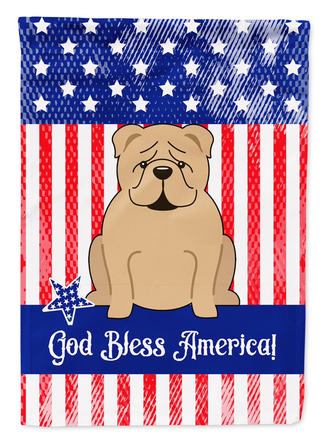 Patriotic USA English Bulldog Fawn Flag Garden Size BB3119GF  the-store.com.