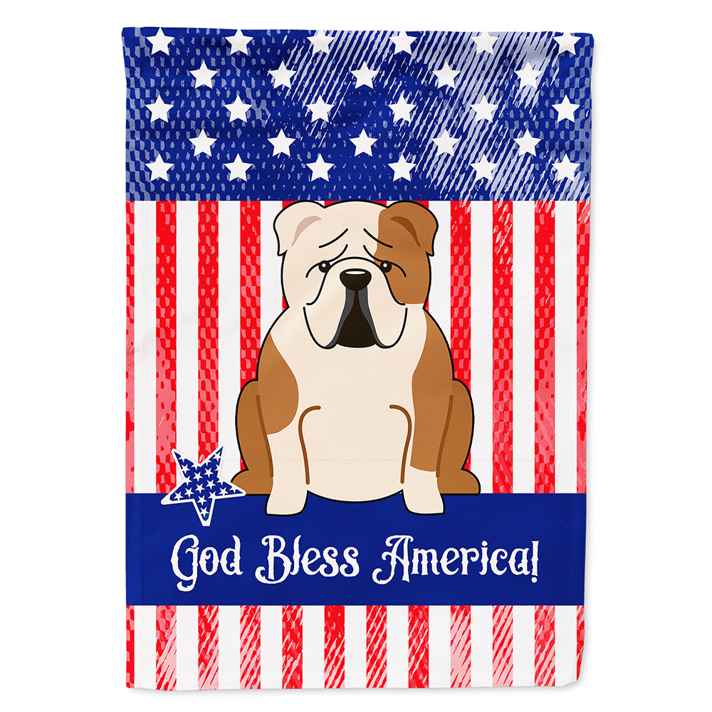Patriotic USA English Bulldog Fawn White Flag Canvas House Size BB3120CHF