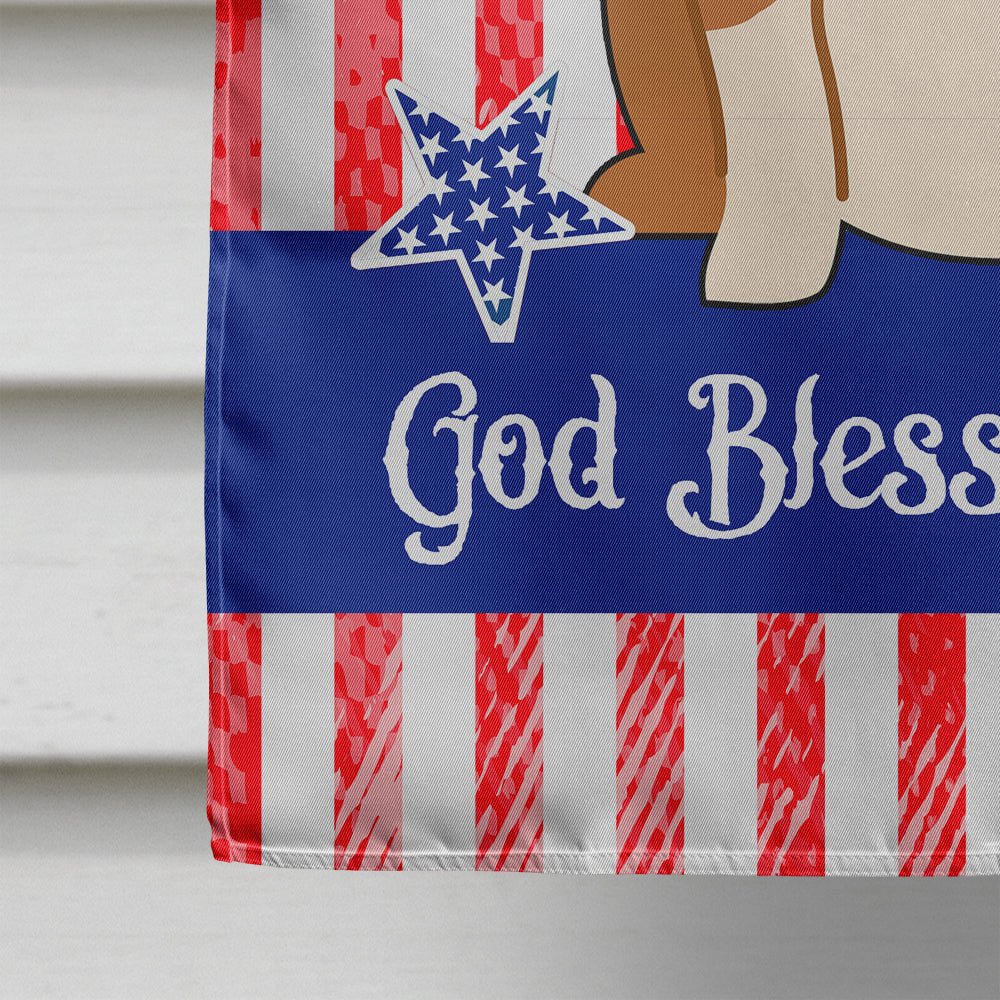 Patriotic USA English Bulldog Fawn White Flag Canvas House Size BB3120CHF