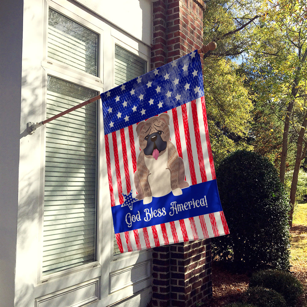 Patriotic USA English Bulldog Grey Brindle  Flag Canvas House Size BB3121CHF  the-store.com.
