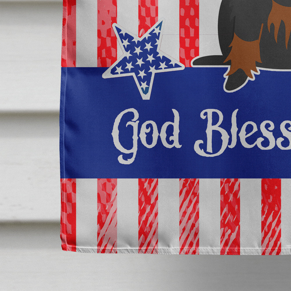 Patriotic USA Wire Haired Dachshund Black Tan Flag Canvas House Size BB3122CHF  the-store.com.