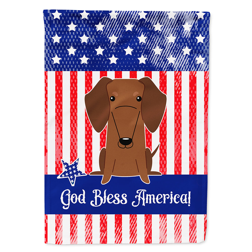 Patriotic USA Dachshund Red Brown Flag Canvas House Size BB3125CHF