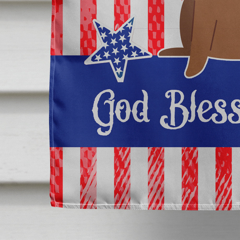 Patriotic USA Dachshund Red Brown Flag Canvas House Size BB3125CHF  the-store.com.