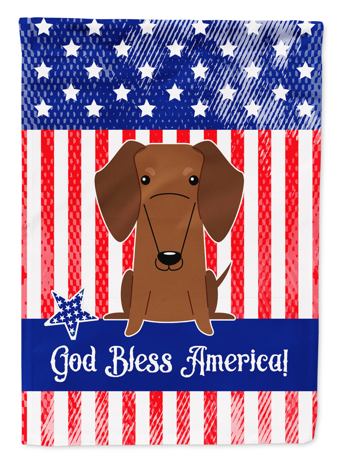 Patriotic USA Dachshund Red Brown Flag Garden Size  the-store.com.