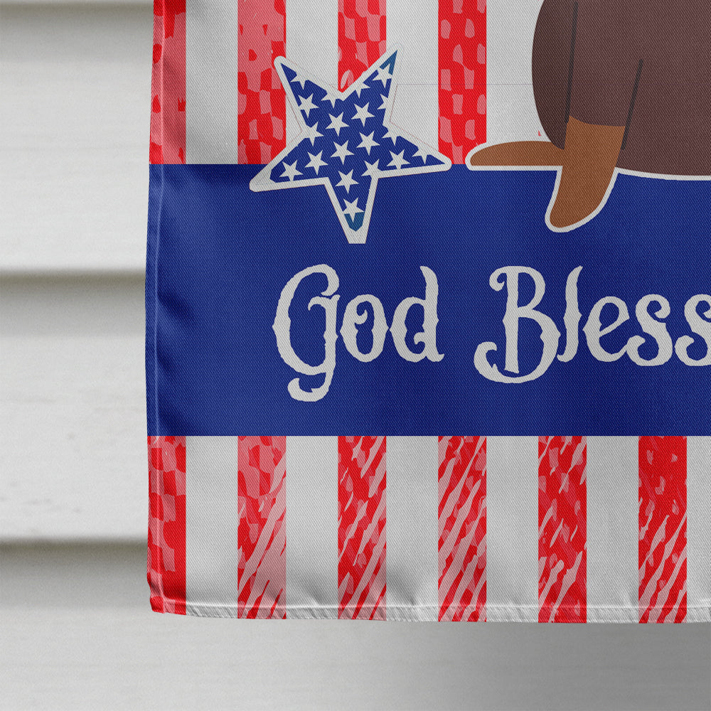 Patriotic USA Dachshund Chocolate Flag Canvas House Size BB3126CHF