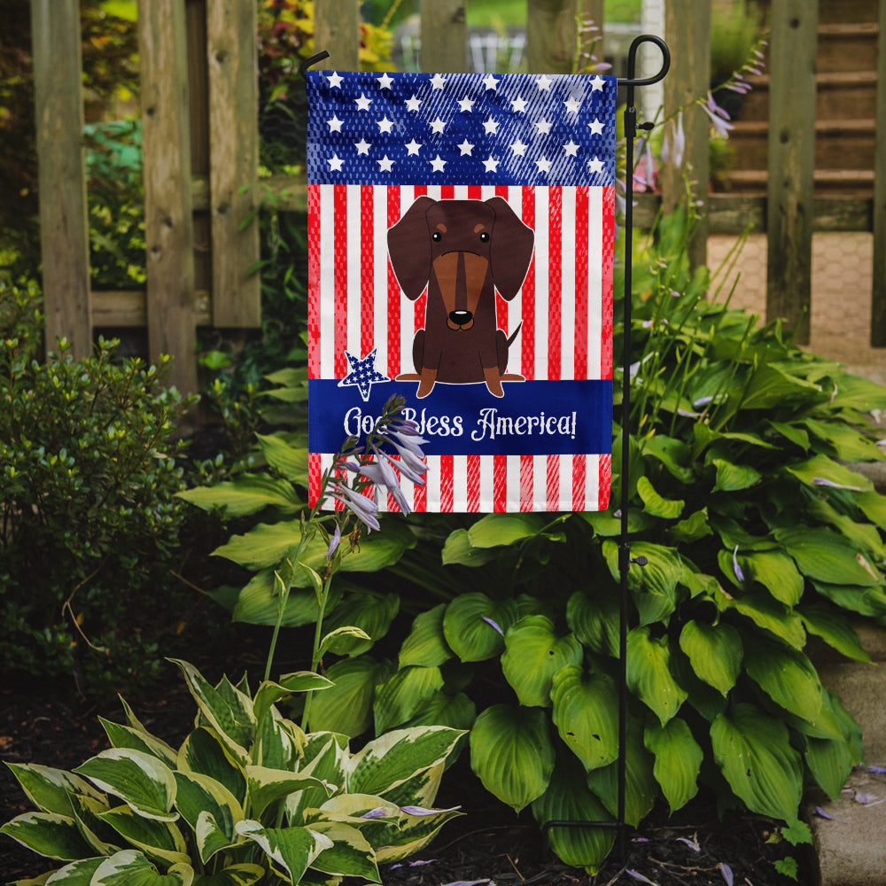 Patriotic USA Dachshund Chocolate Flag Garden Size BB3126GF