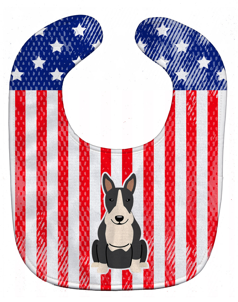 Patriotic USA Bull Terrier Black White Baby Bib BB3128BIB - the-store.com