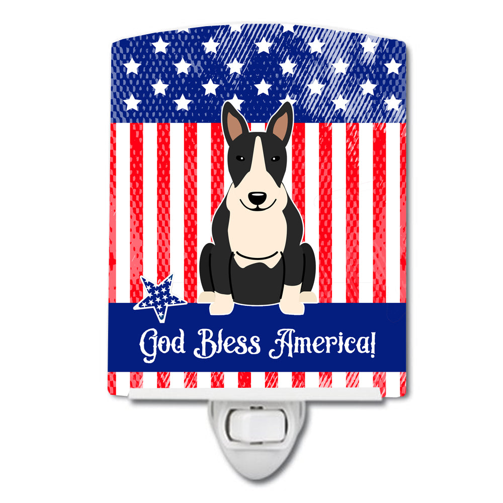 Patriotic USA Bull Terrier Black White Ceramic Night Light BB3128CNL - the-store.com
