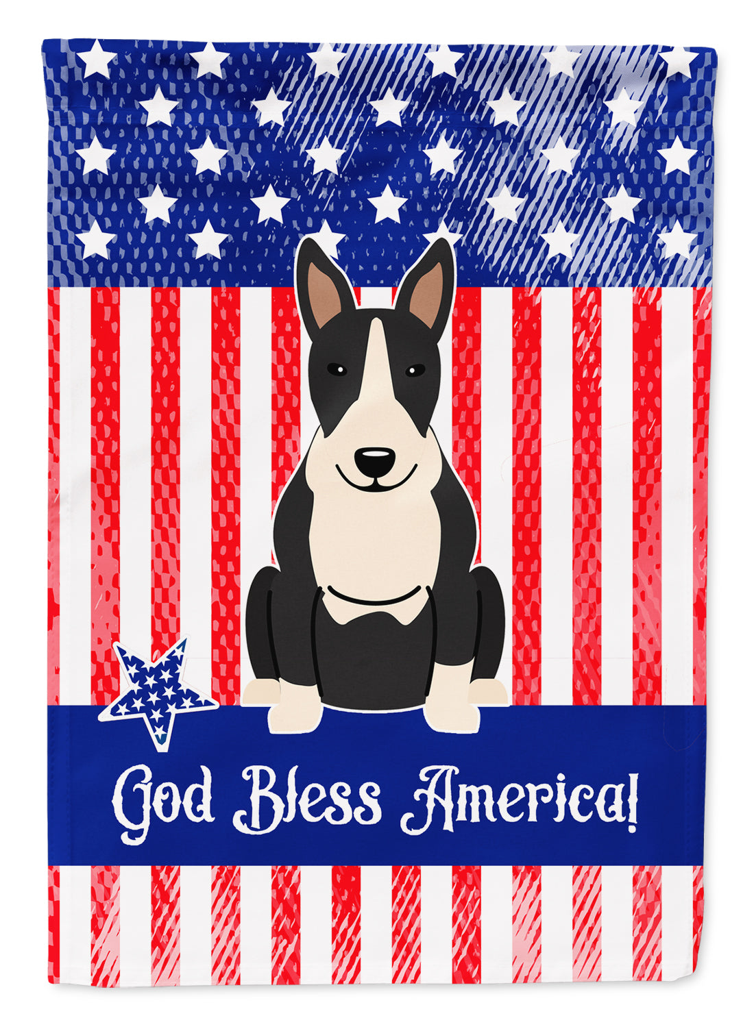 Patriotic USA Bull Terrier Black White Flag Garden Size BB3128GF  the-store.com.