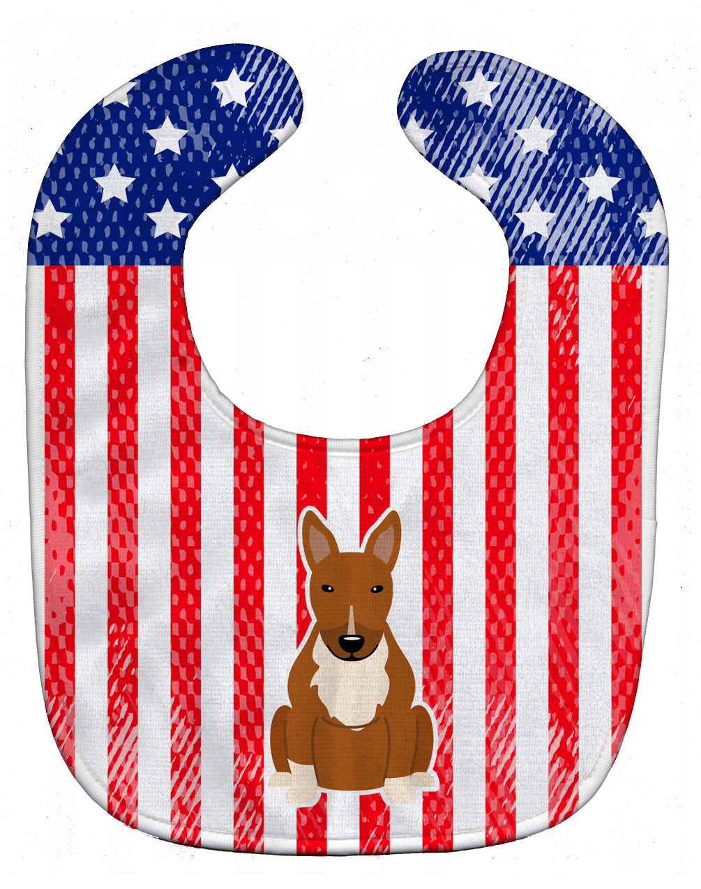 Patriotic USA Bull Terrier Red Baby Bib BB3129BIB - the-store.com