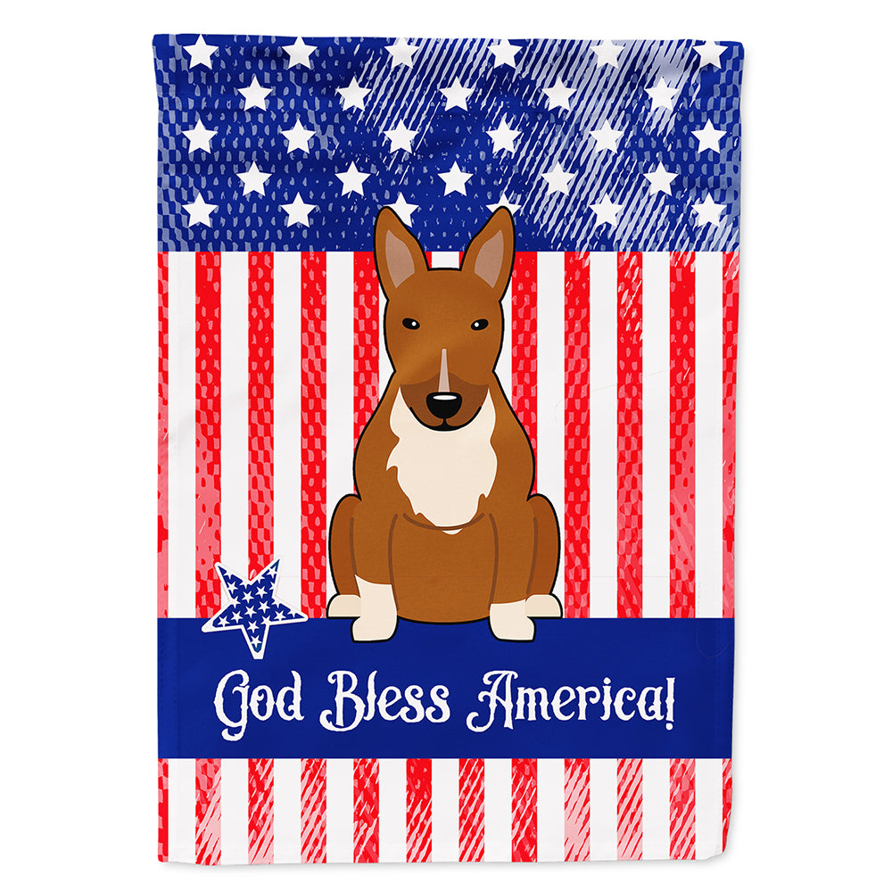 Patriotic USA Bull Terrier Red Flag Canvas House Size BB3129CHF