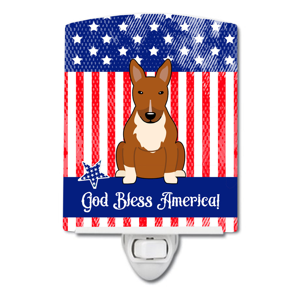 Patriotic USA Bull Terrier Red Ceramic Night Light BB3129CNL - the-store.com