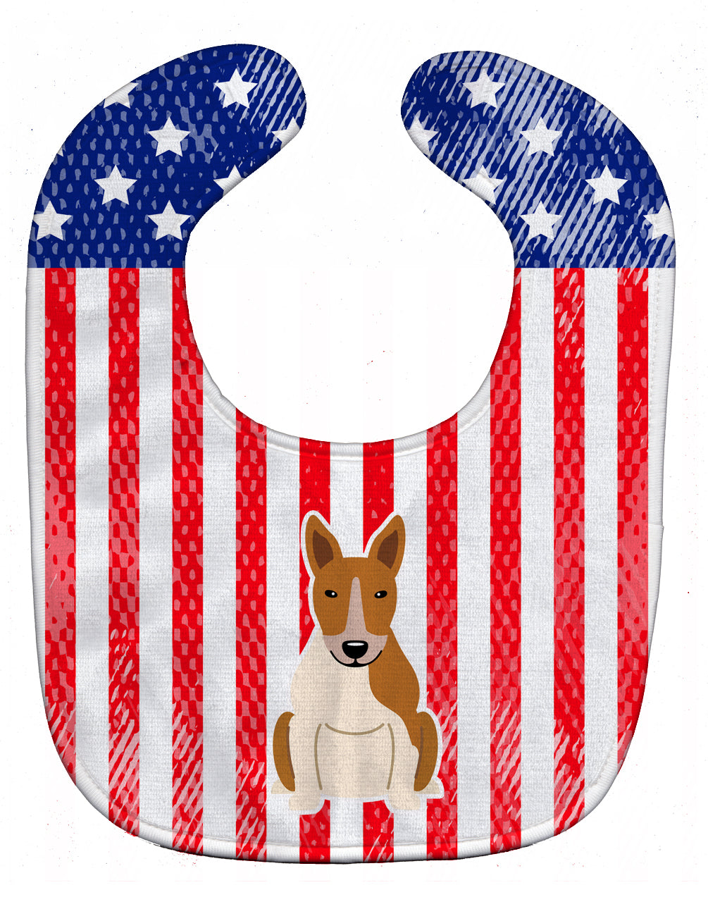 Patriotic USA Bull Terrier Red White Baby Bib BB3130BIB - the-store.com