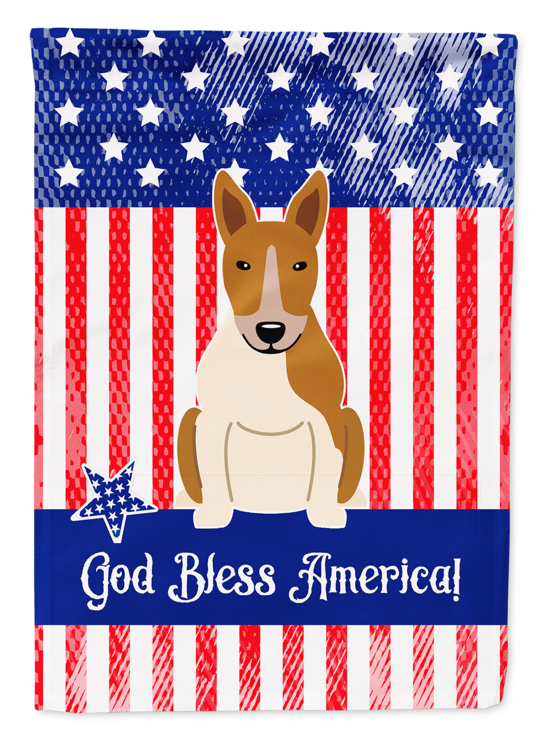 Patriotic USA Bull Terrier Red White Flag Garden Size