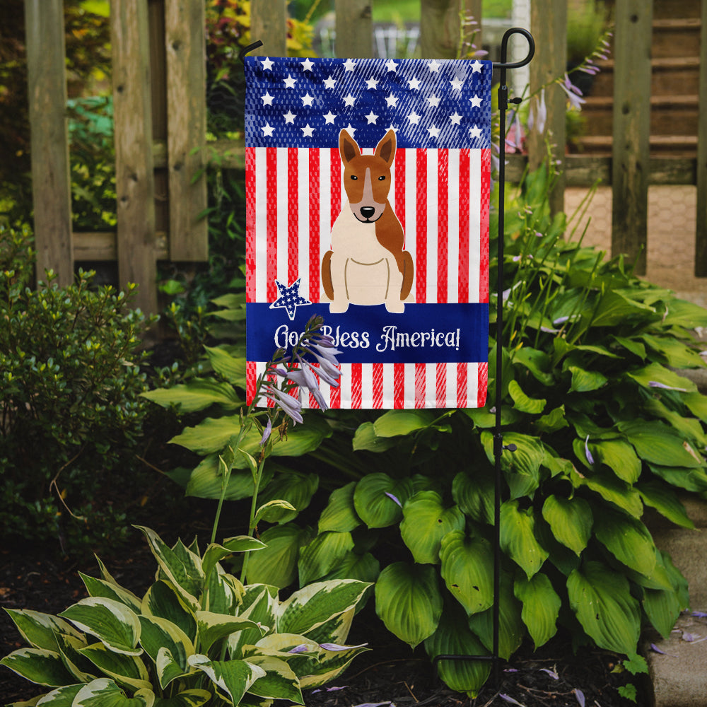 Patriotic USA Bull Terrier Red White Flag Garden Size  the-store.com.