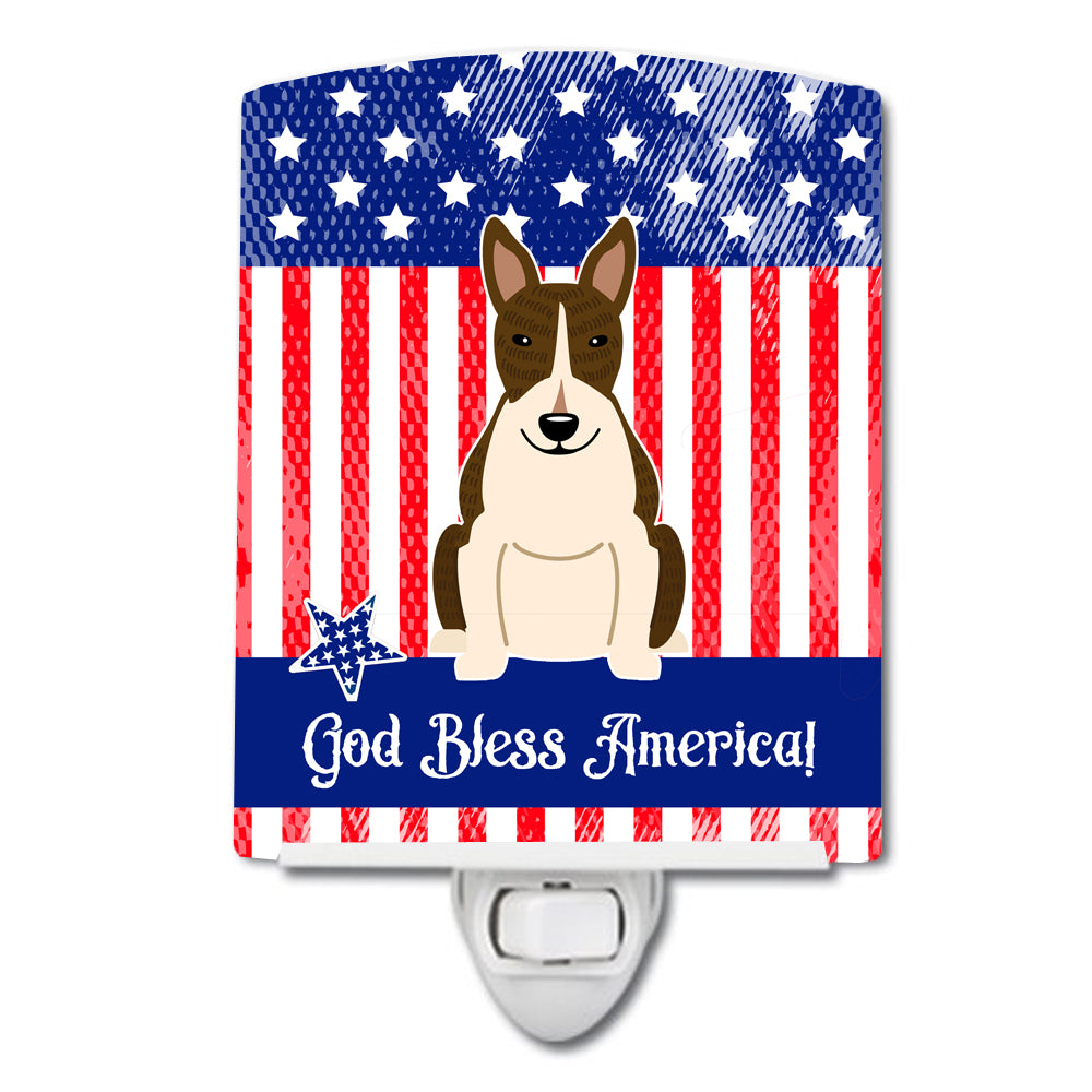Patriotic USA Bull Terrier Dark Brindle Ceramic Night Light BB3131CNL - the-store.com