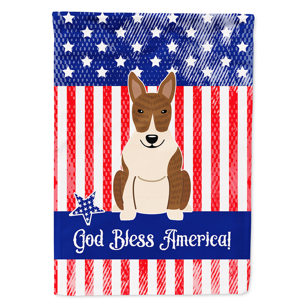 Patriotic USA Bull Terrier Brindle Flag Canvas House Size BB3132CHF