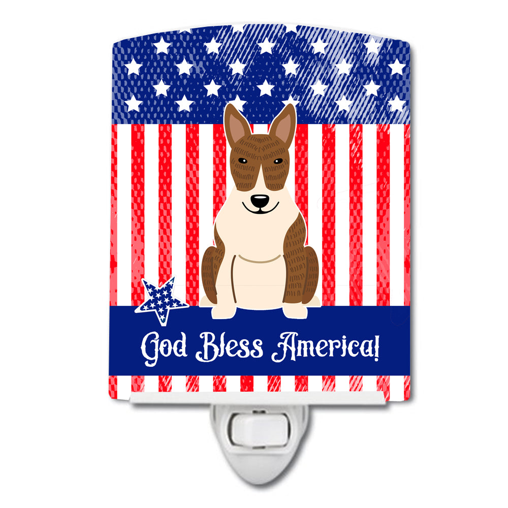 Patriotic USA Bull Terrier Brindle Ceramic Night Light BB3132CNL - the-store.com