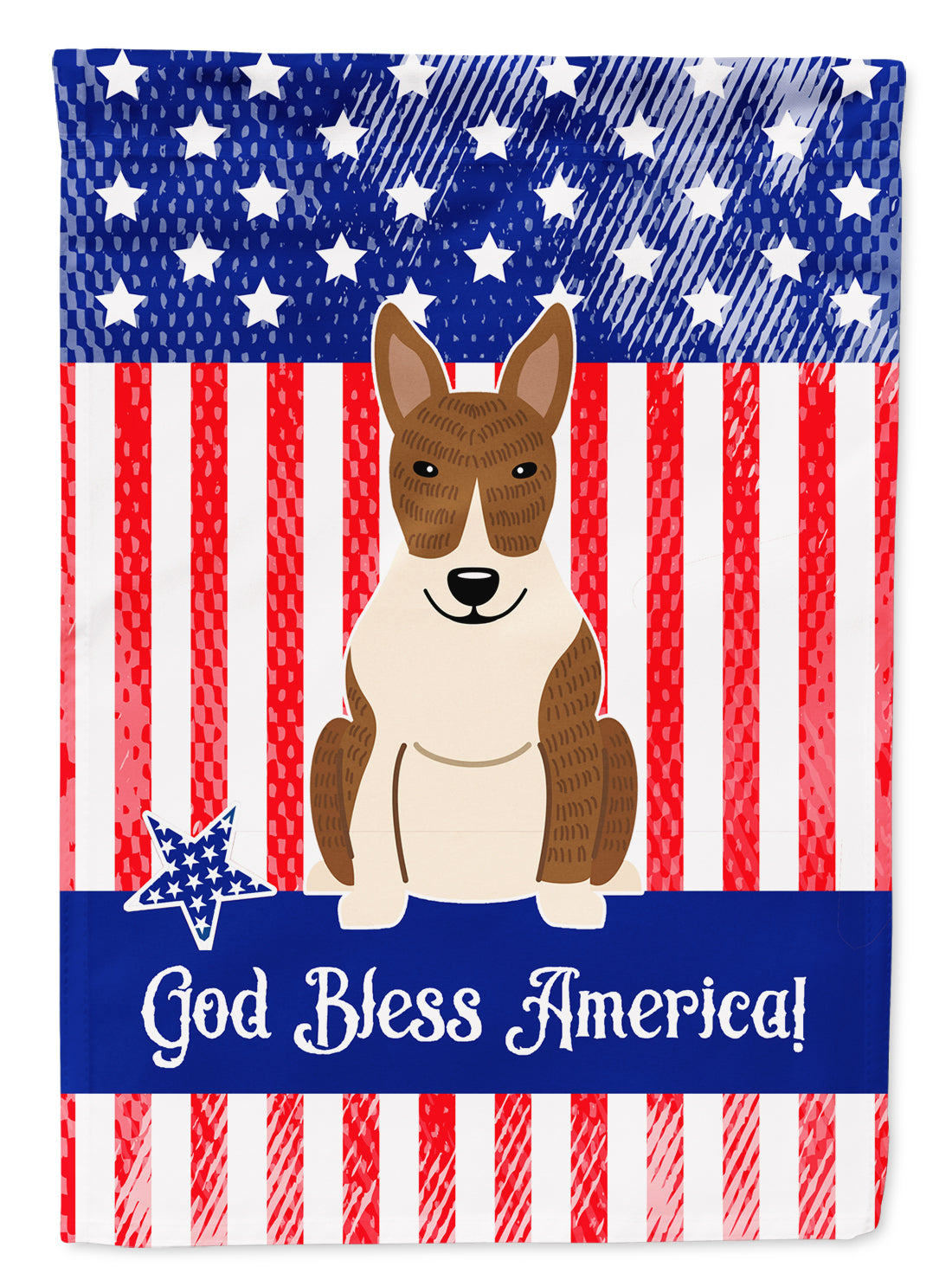 Patriotic USA Bull Terrier Brindle Flag Garden Size BB3132GF