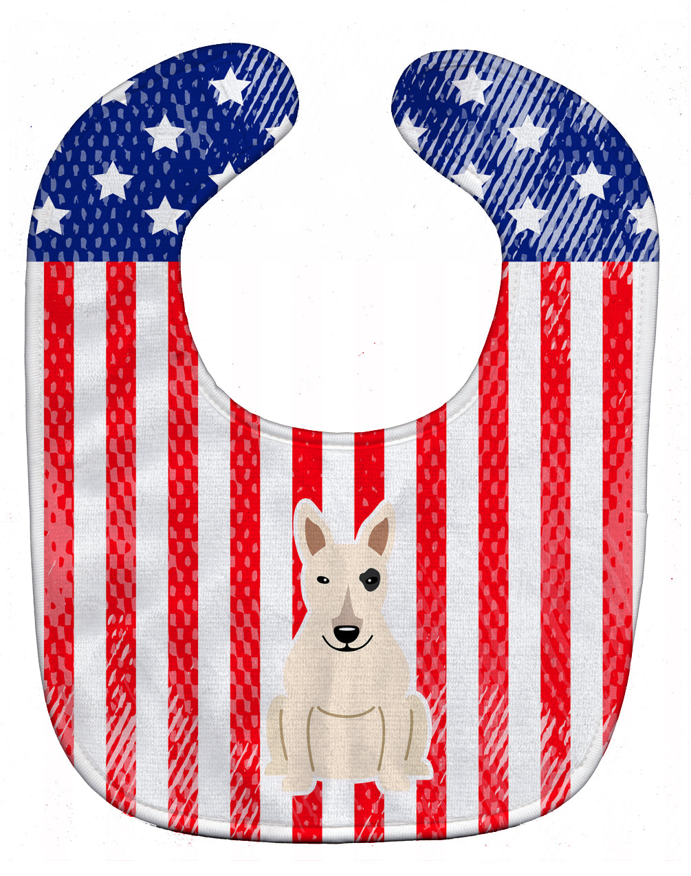 Patriotic USA Bull Terrier White Baby Bib BB3133BIB - the-store.com