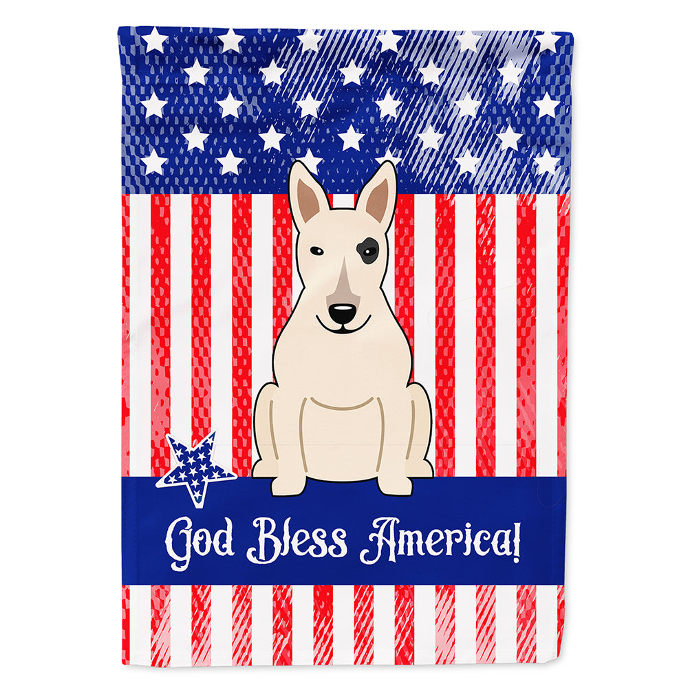 Patriotic USA Bull Terrier White Flag Canvas House Size BB3133CHF