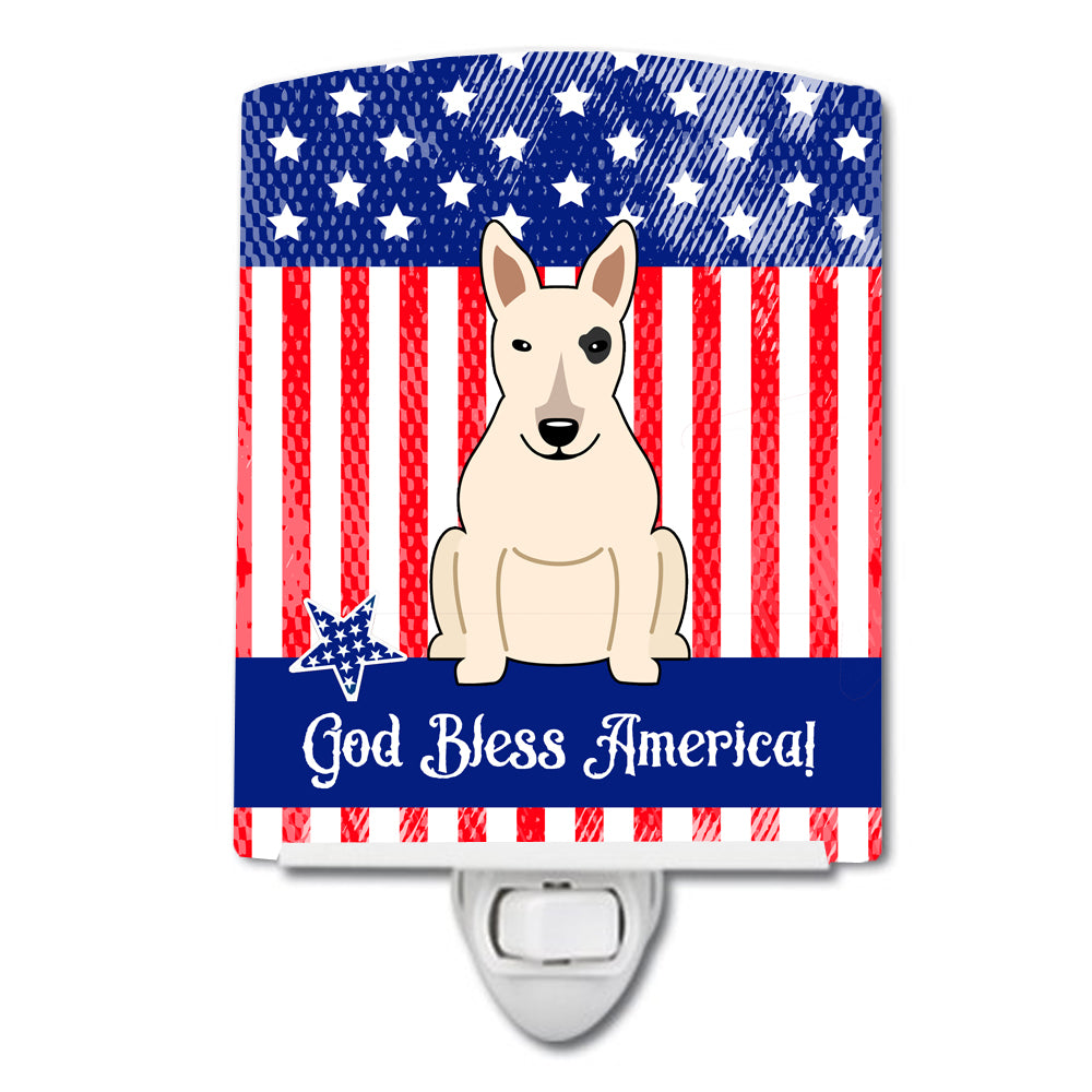 Patriotic USA Bull Terrier White Ceramic Night Light BB3133CNL - the-store.com