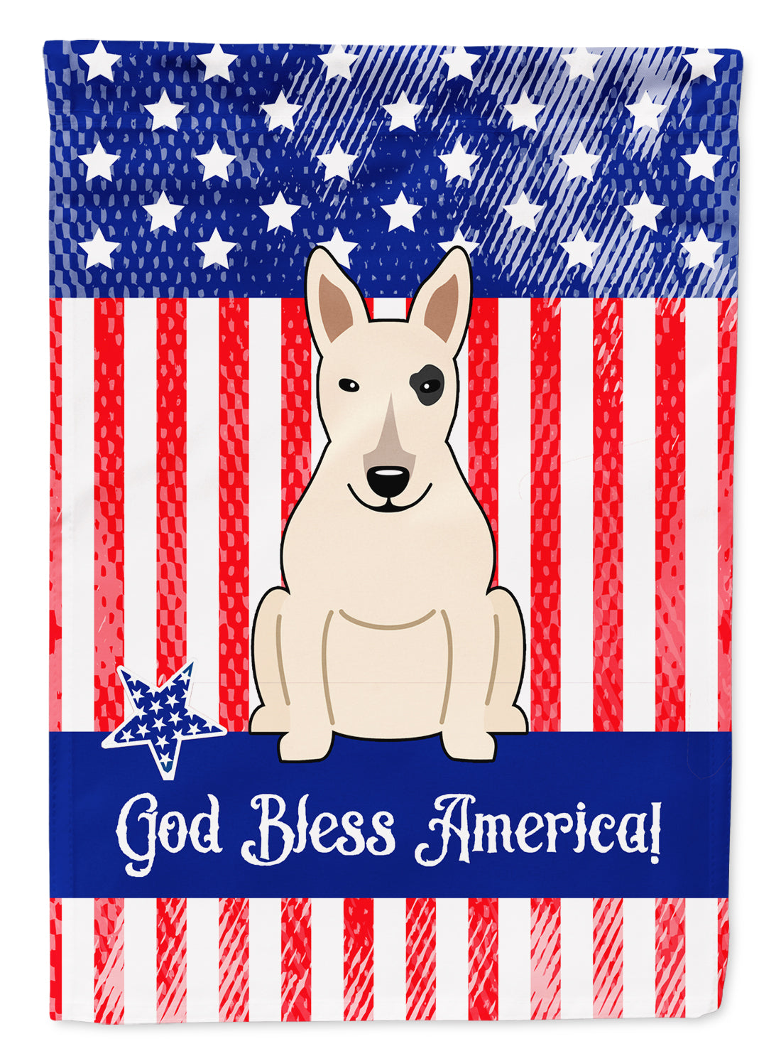 Patriotic USA Bull Terrier White Flag Garden Size BB3133GF