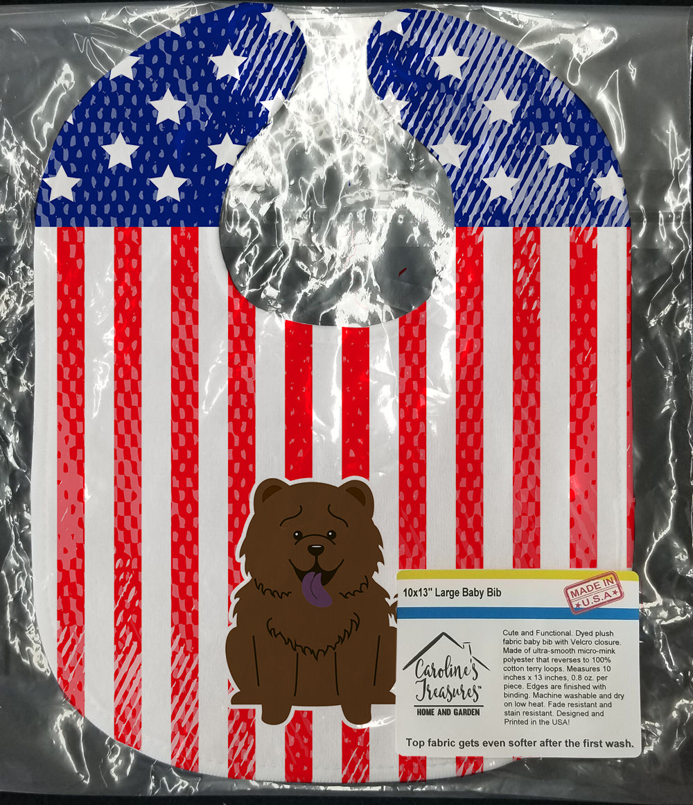 Patriotic USA Chow Chow Chocolate Baby Bib BB3136BIB - the-store.com