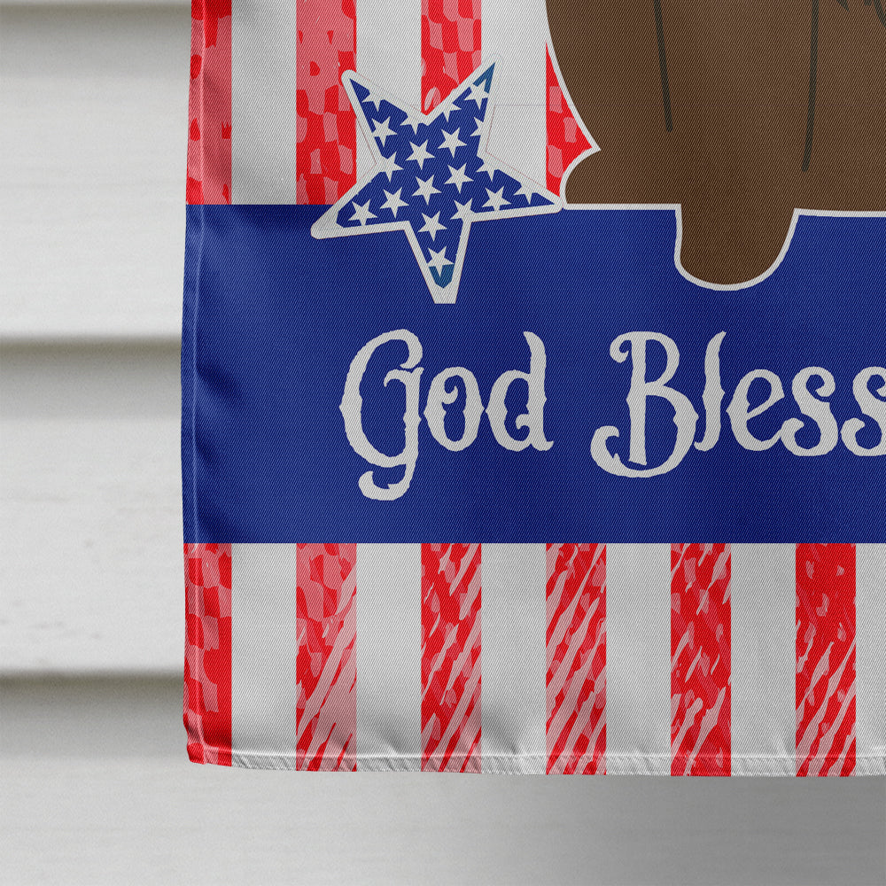 Patriotic USA Chow Chow Chocolate Flag Canvas House Size BB3136CHF