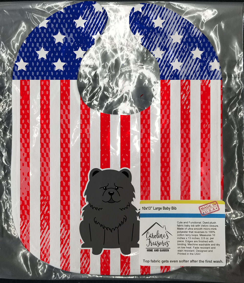 Patriotic USA Chow Chow Black Baby Bib BB3138BIB - the-store.com
