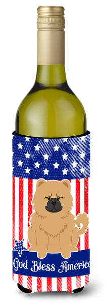 Patriotic USA Chow Chow Cream Wine Bottle Beverge Insulator Hugger by Caroline's Treasures