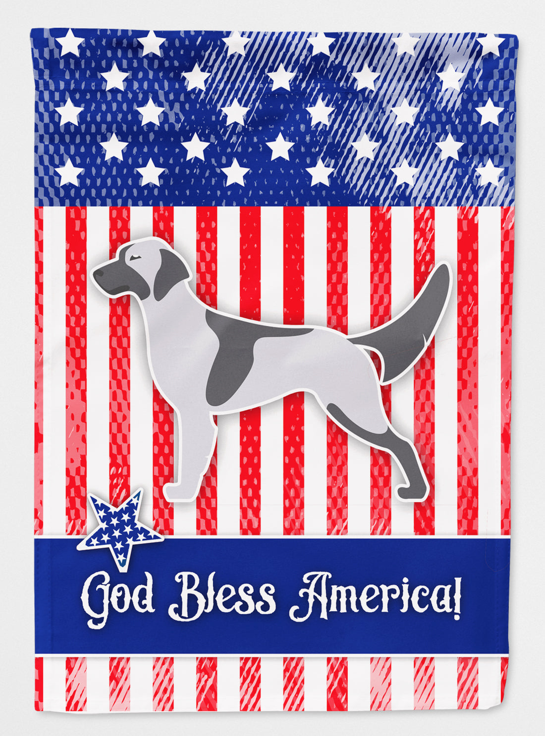 USA Patriotic English Setter Flag Canvas House Size BB3281CHF  the-store.com.