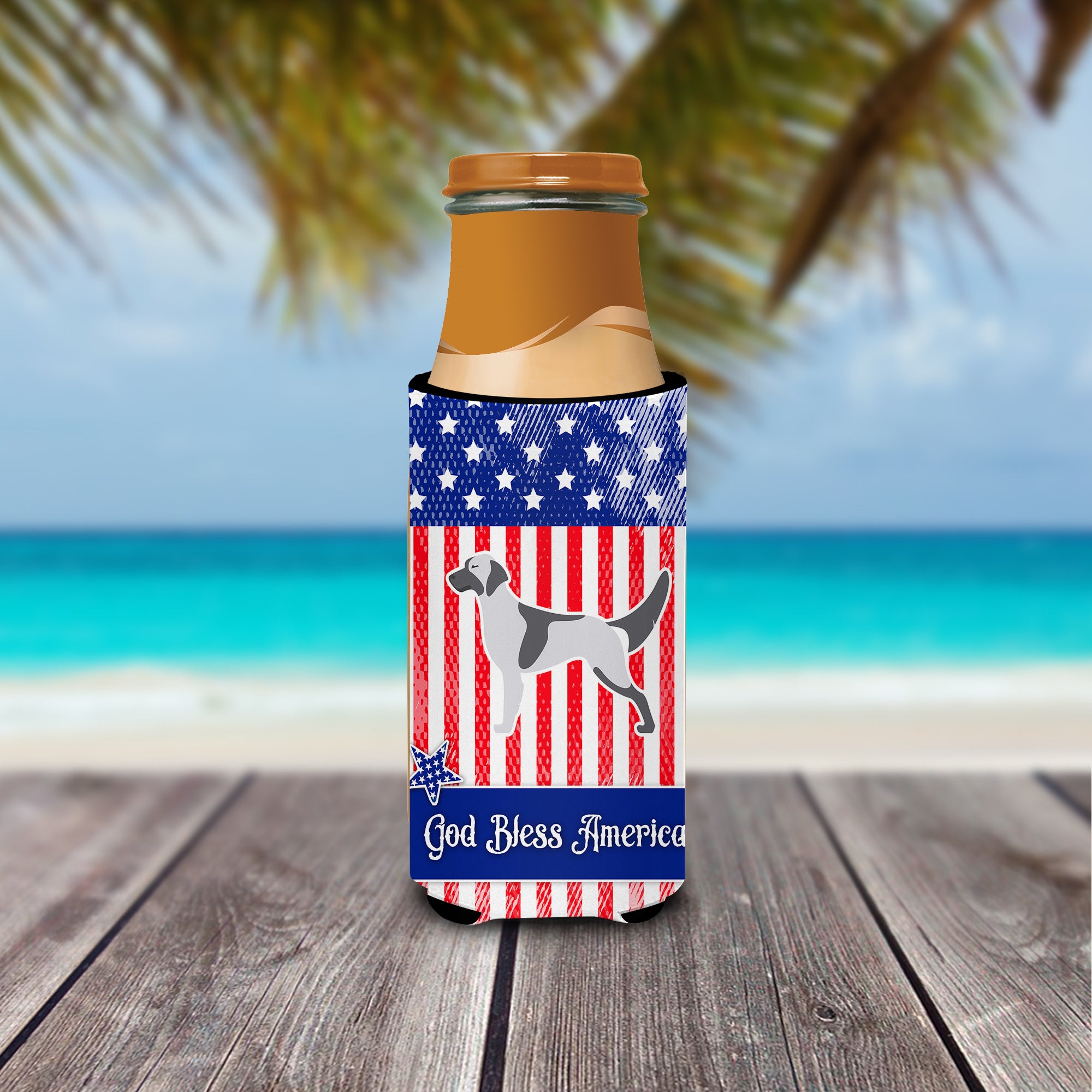 USA Patriotic English Setter  Ultra Hugger for slim cans BB3281MUK  the-store.com.