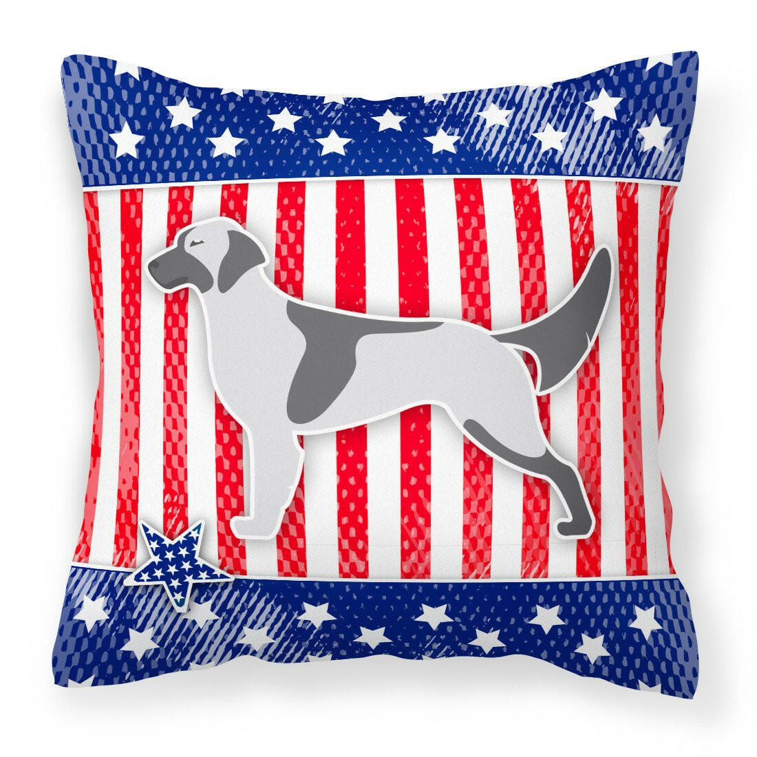 USA Patriotic English Setter Fabric Decorative Pillow BB3281PW1818 by Caroline&#39;s Treasures
