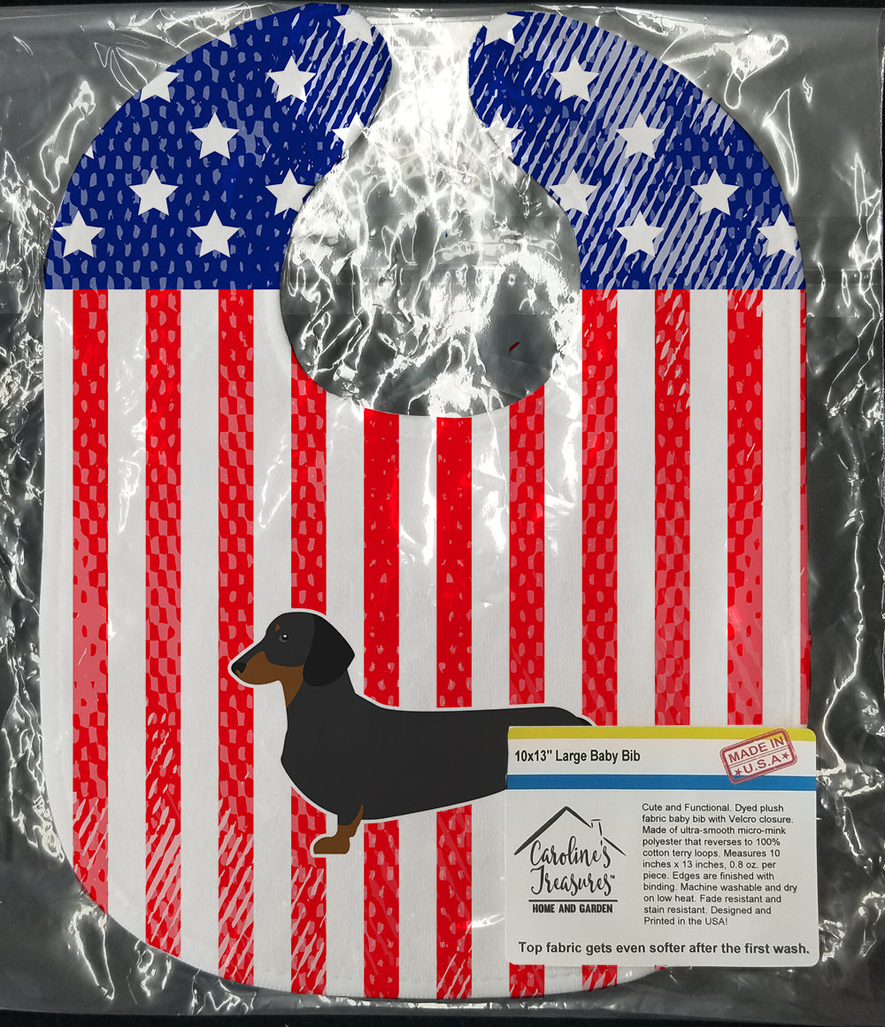 USA Patriotic Dachshund Baby Bib BB3282BIB - the-store.com