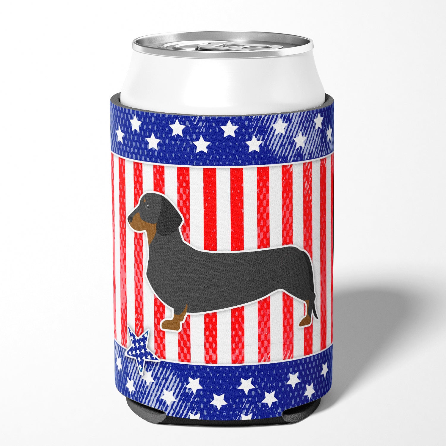 USA Patriotic Dachshund Can or Bottle Hugger BB3282CC