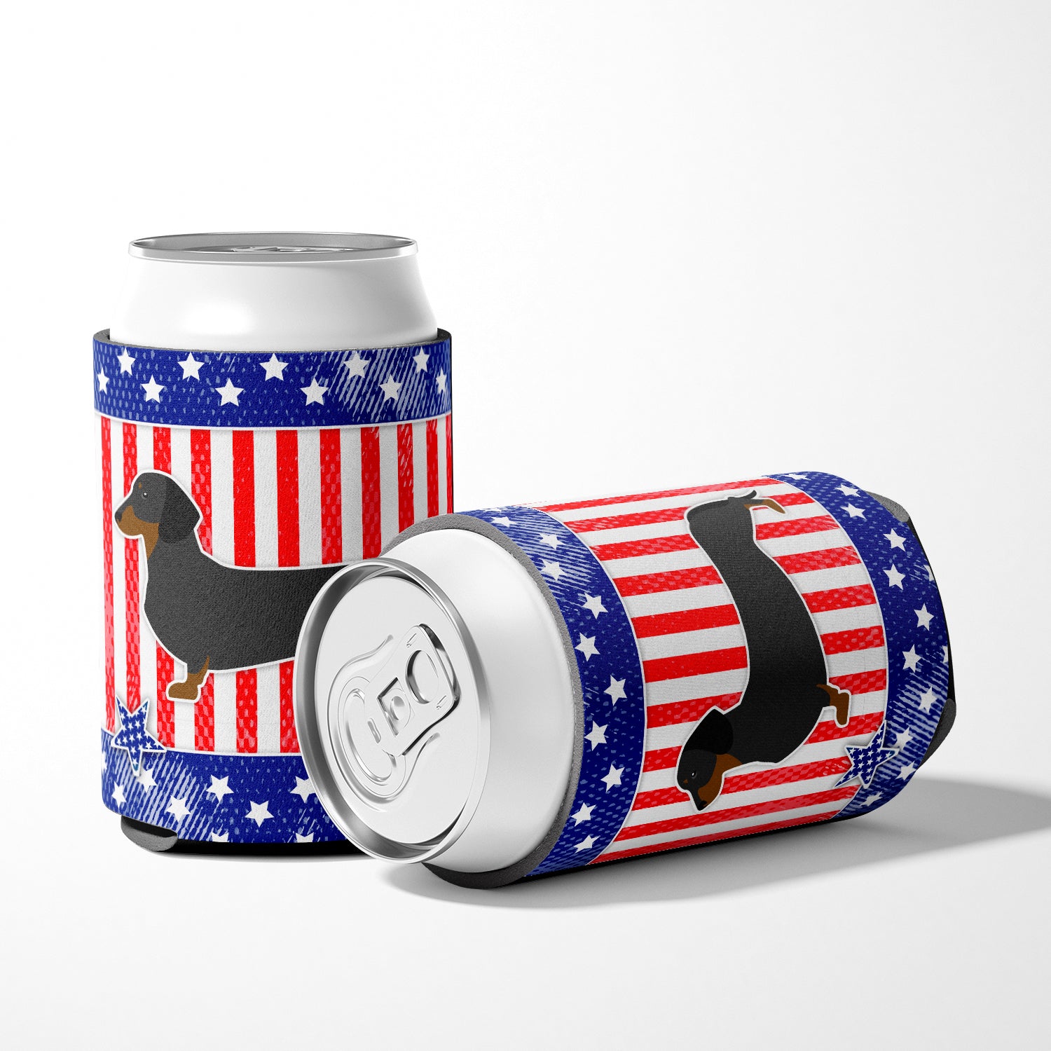 USA Patriotic Dachshund Can or Bottle Hugger BB3282CC